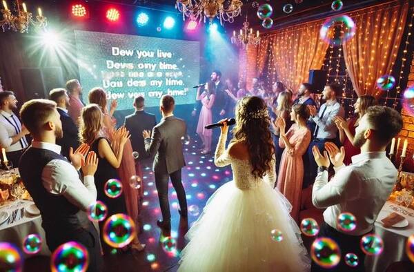 Karaoke en una fiesta de boda